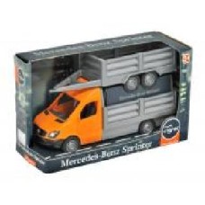 Машинка Тигрес Mercedes-Benz Sprinter бортовой с прицепом оранжевый 1:24 39667