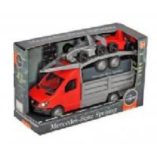 Машинка Тигрес Mercedes-Benz Sprinter бортовой с лафетом красный 1:24 39669