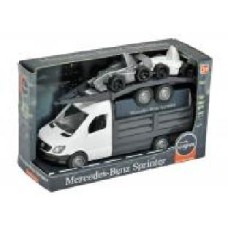 Машинка Тигрес Mercedes-Benz Sprinter бортовой с лафетом белый 1:24 39670