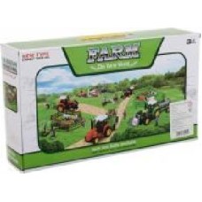 Игровой набор Shantou х6 шт. фермерский трактор с прицепом и фигурками зеленый JY238797