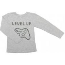 Реглан для мальчика Luna Kids Level up р.122 серый меланж