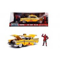 Автомобиль Jada 1:24 «Марвел. Желтое такси' Чеви Бел Эйр (1957) с фигуркой Дэдпула 253225001