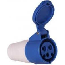 Розетка силовая с заземлением TAREL (e.socket.pro.3.16) 2p+PE (213) белый с синим p012016