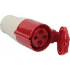 Розетка силовая с заземлением TAREL (e.socket.pro.4.16) 3p+PE (214) красный p012017