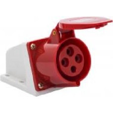 Розетка силовая с заземлением TAREL (e.socket.pro.4.32) 3p+PE (124) красный p012005
