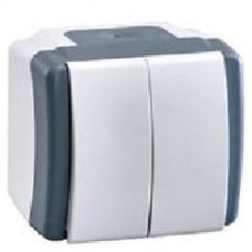 Выключатель двухклавишный Mono Octans без подсветки серый 154-020001-102 Выключатель двухклавишный Mono Octans без подсветки серый 154-020001-102