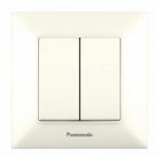 Выключатель двухклавишный двухклавишный Panasonic Arkedia Slim кремовый 480100190