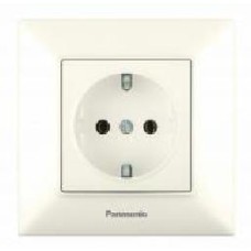 Розетка с заземлением Panasonic Arkedia Slim кремовый 480200219