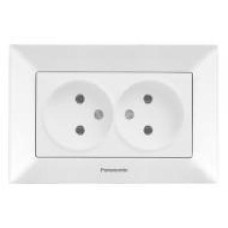 Розетка двойная без заземления Panasonic Arkedia Slim белый 480200223