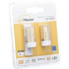 Лампа светодиодная LightMaster LB-604 2 шт./уп. 12 В 4 Вт G4 прозрачная 2700 K