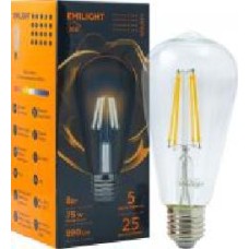 Лампа светодиодная Emilight FIL ST64 8 Вт E27 3000 К 220 В прозрачная