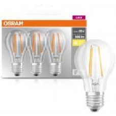 Лампа светодиодная Osram FIL 3 шт./уп. A60 7 Вт E27 3000 К 220 В прозрачная 4058075819290