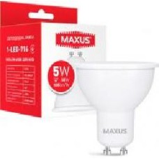 Лампа светодиодная Maxus 5 Вт MR16 матовая GU10 220 В 4100 К 1-LED-716