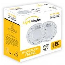 Светильник точечный LightMaster 2 шт./уп. с LED-подсветкой CL7088 MR16 GU5.3 прозрачный/хром