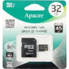 Карта памяти Apacer miсroSDHC 32 ГБ Class 10 с SD-адаптером (AP32GMCSH10U1-R)