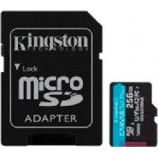 Карта памяти Kingston microSDXC 256 ГБ Class 10UHS-I Class 3 (U3) (SDCG3/256GB) Canvas Go Plus V30 A2 + SD-адаптер