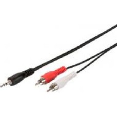 Кабель Digitus mini-jack 3,5 мм – 2xRCA 2,5 м черный аудио (jack 3.5мм-M/RCA-Mx2) Stereo Cable