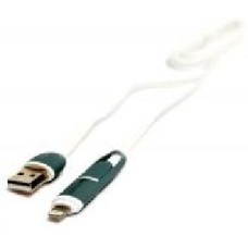 Кабель PowerPlant USB – microUSB + Apple Lightning 1 м белый (KD00AS1292)