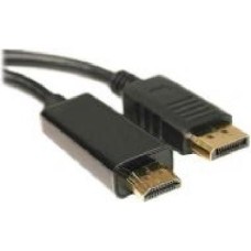 Кабель PowerPlant DisplayPort – HDMI 1,8 м черный (KD00AS1278) односторонний с направлением сигнала