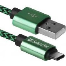 Кабель Defender USB Type-C 1 м зеленый (87816)