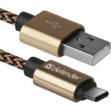 Кабель Defender USB Type-C 1 м золотой (87812)