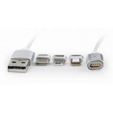 Кабель Cablexpert 1 м белый (CC-USB2-AMLM31-1M) USB 2.0 BM-папа/Lightning/Micro/Type-C USB