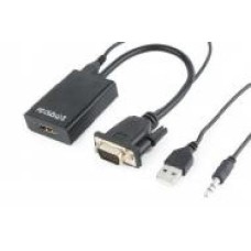 Адаптер Cablexpert USB – VGA черный (A-VGA-HDMI-01) преобразователь VGA в HDMI со звуком