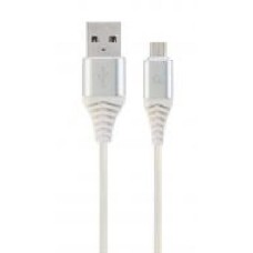 Кабель Cablexpert USB – microUSB 1 м белый (CC-USB2B-AMmBM-1M-BW2) micro USB 2.0 A-папа/Micro B-папа