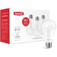 Лампа светодиодная Maxus 3 шт./уп. 12 Вт A60 матовая E27 220 В 4100 К 3-LED-778