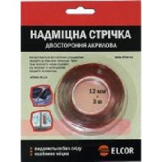 Монтажная двусторонняя лента Элкор прозрачная 12 мм х 3 м TRA123