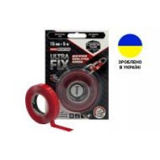 Двусторонняя клейкая лента CARBON TAPE ULTRA FIX UF155 повышенной клейкости 15 мм 0,5 мм 5 м прозрачный