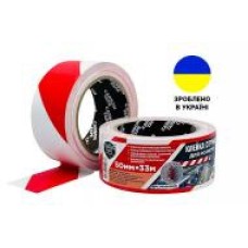 Клейкая лента CARBON TAPE для разметки красно-белая 50 ммх 33 м
