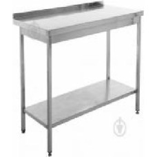 Стол производственный с полкой и бортиком Tehma 600x500x850 мм нержавеющая сталь