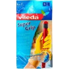 Перчатки латексные Vileda Der Griffige (Supergrip) стандартные р. L 1 пар/уп. желтые