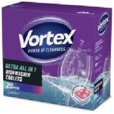 Таблетки для ПММ Vortеx Oxigen power All in 1 20 шт.