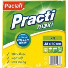 Набор салфеток универсальные Paclan MAX влагопоглощающая 38х40см см 3 шт./уп. желтый солнечный