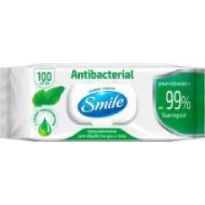 Влажные салфетки Smile Antibacterial с подорожником 100 шт.