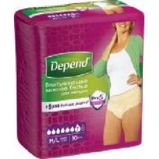 Подгузники-трусы Depend Pants Normal для женщин M/L 10 шт.