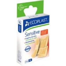 Лейкопластырь ECOPLAST Sensitive 72х19 мм, 72х38 мм, 38х38 мм нестерильные 16 шт.