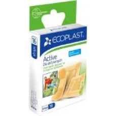 Лейкопластырь ECOPLAST эластичных Active 72х19 мм, 72х38 мм, 38х38 мм стерильные 16 шт.