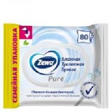 Влажная туалетная бумага Zewa Pure однослойная 80 шт.