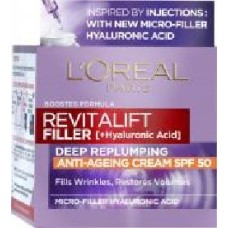 Крем для лица дневной L'Oreal Paris Revitalift Филлер [HA] Х3 антивозрастной для восстановления утраченного объема кожи лица SPF-50 50 мл