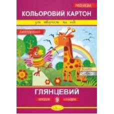 Набор цветного картона А4 9 цветов КДК-А4-9 Апельсин