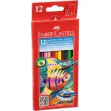 Карандаши цветные акварельные с кисточкой Faber-Castell