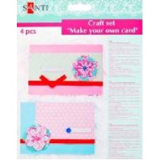Набор для творчества Сделай открытку Цветы розово-голубые 12х17 см 4 шт