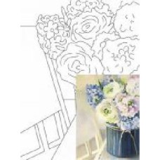 Холст на картоне с контуром Натюрморт №26 Rosa Start