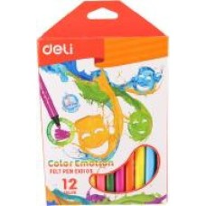 Фломастеры Color Emotion 12 шт. EС10100 Deli