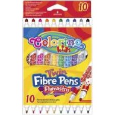 Фломастеры Fibre Pens двухсторонние 10 цветов 13451PTR/1 Colorino