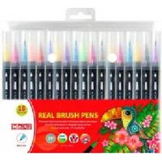 Фломастеры-кисточки real brush 18 цветов MX15231 Maxi