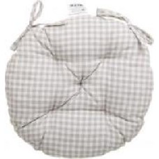 Подушка на стул серая в клетку D 40 см Прованс